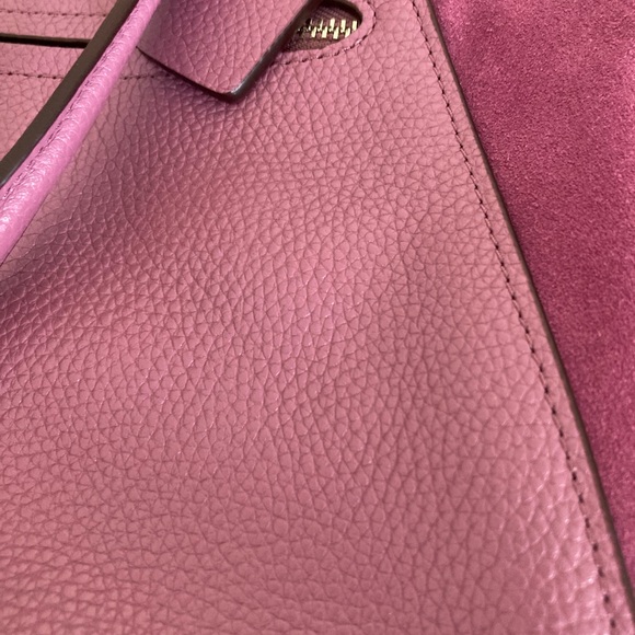 Coach Pebbled Leather/Suede Prairie Satchel, Primrose Color - Picture 6 of 16